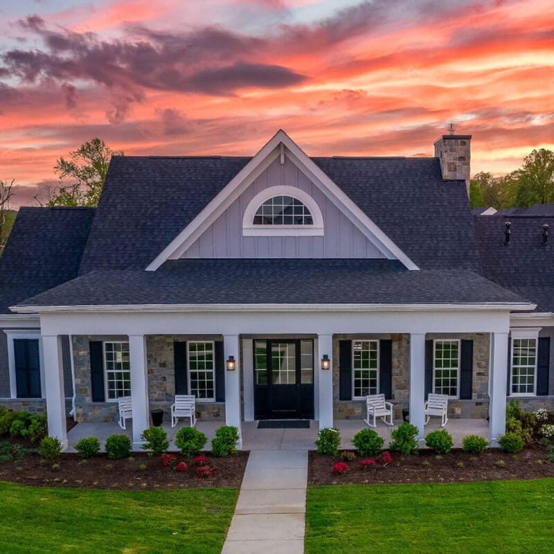 extra tall custom windows on residential home