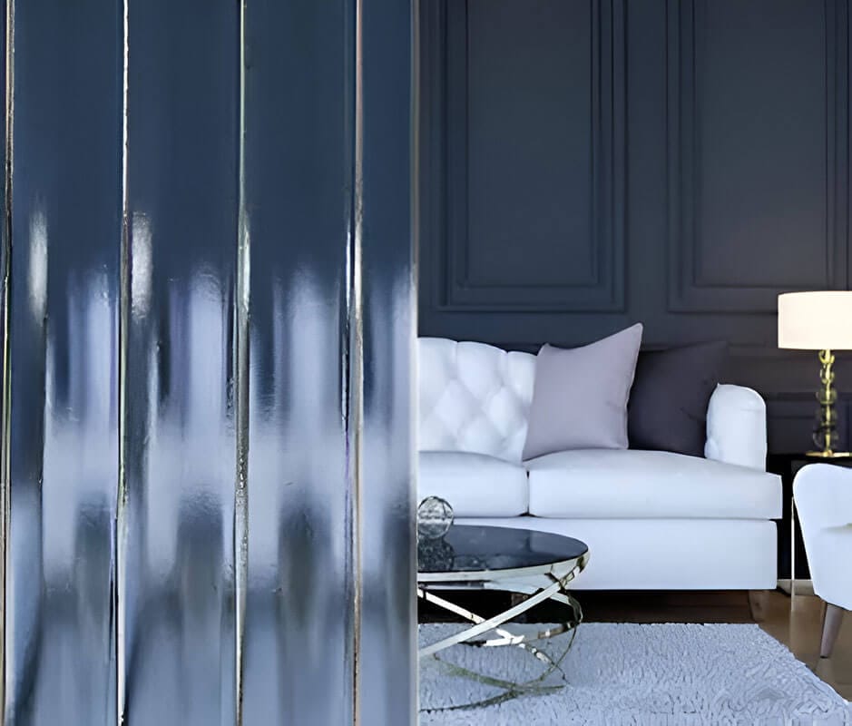textured glass room divider